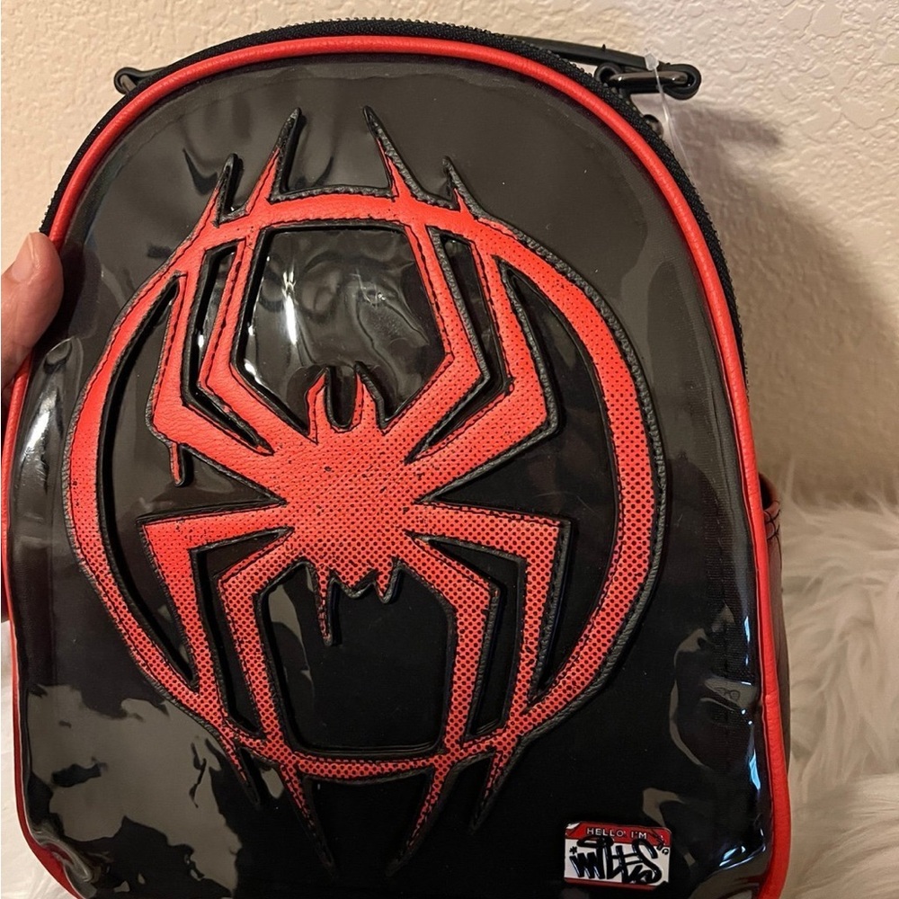 Marvel Spider-Man Miles Morales Logo Mini Backpack & Loungefly Spider-Man Pins - Picture 6 of 11